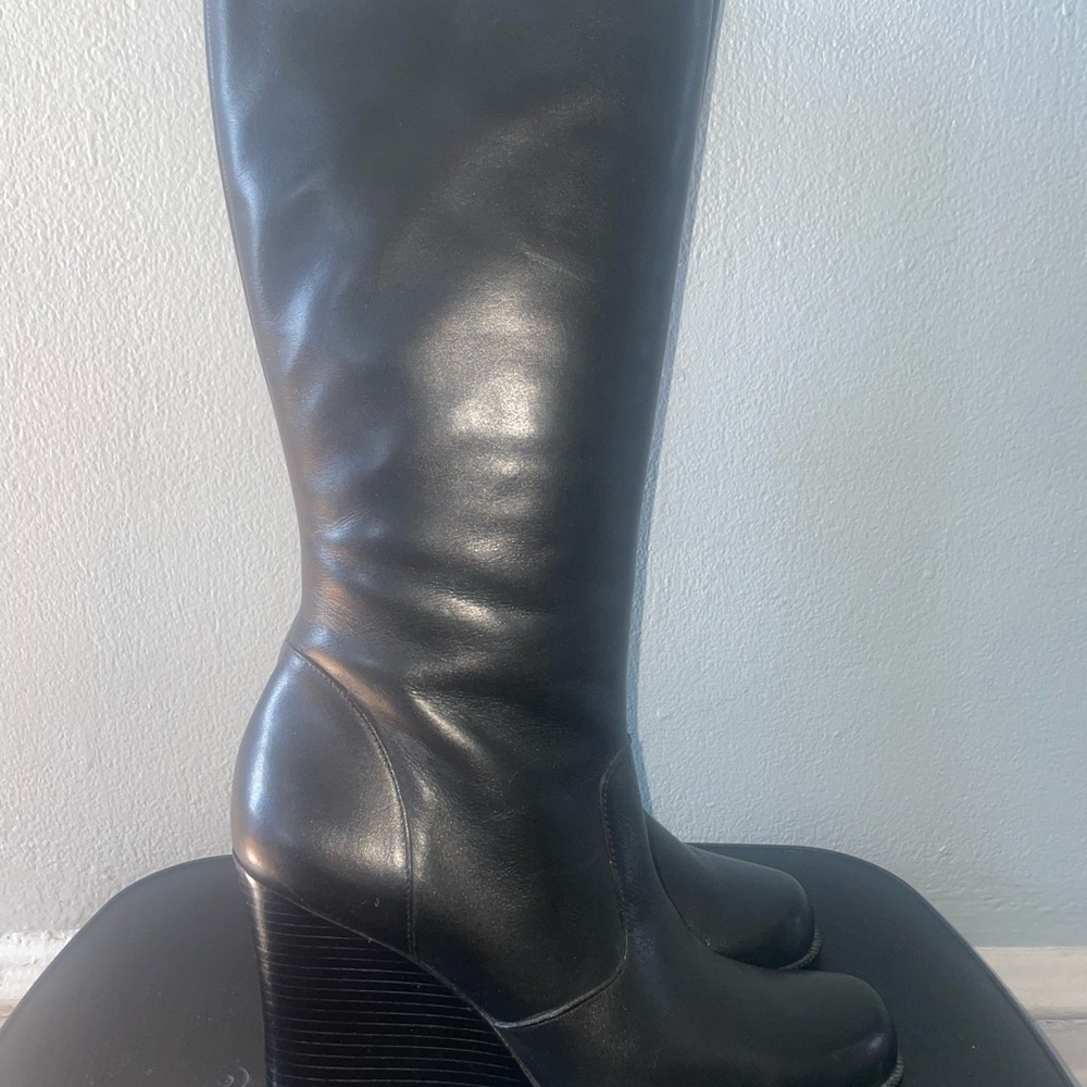 BCBGirls Black Knee-High Wedge Platform Boots - Brand New, Never Worn
